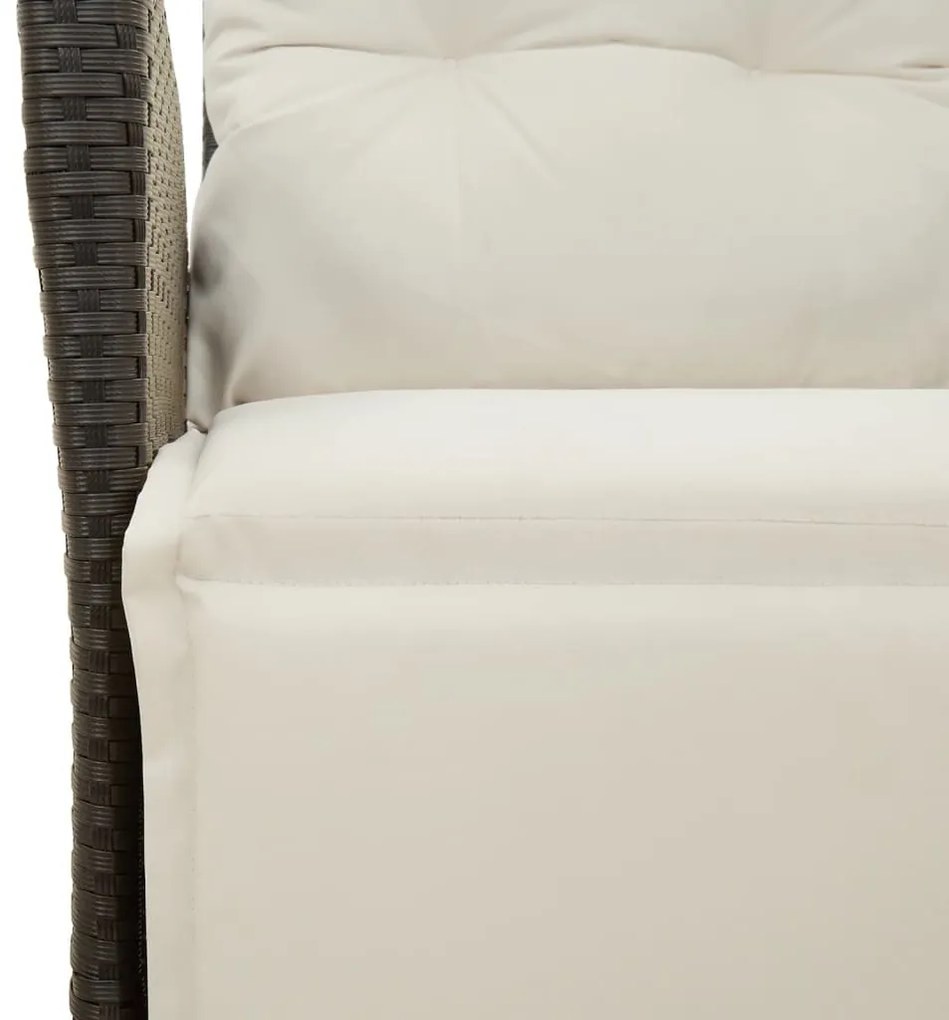 5 részes fekete polyrattan kerti étkezőgarnitúra párnákkal