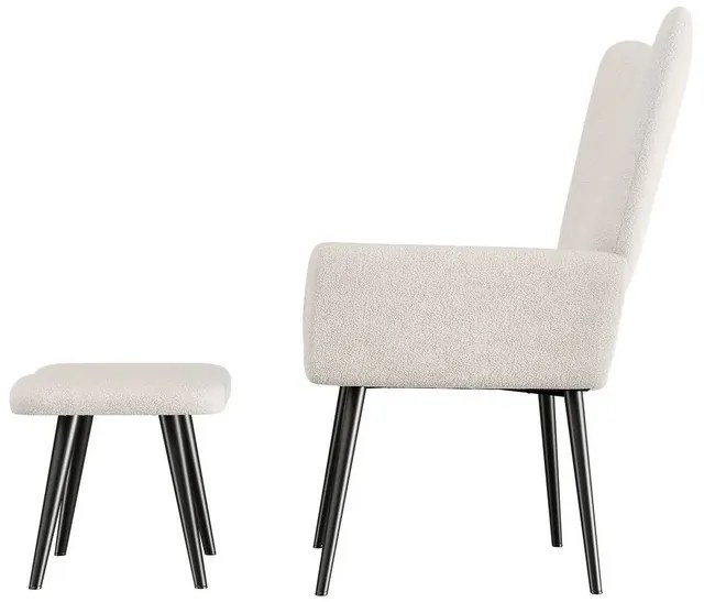 Juskys Odense fotel lábtartóval – krém