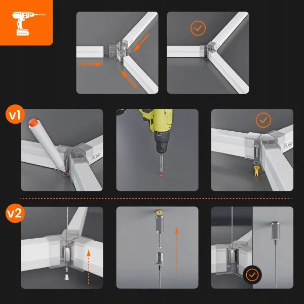 LED mennyezeti lámpatest LED/384W/85-265V 6500K 484x243 cm CRI 90 IP54 fehér