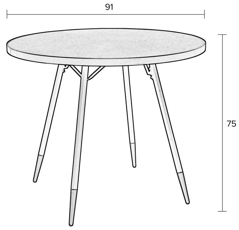 Kerek étkezőasztal diófa dekoros asztallappal ø 91 cm Denise – White Label