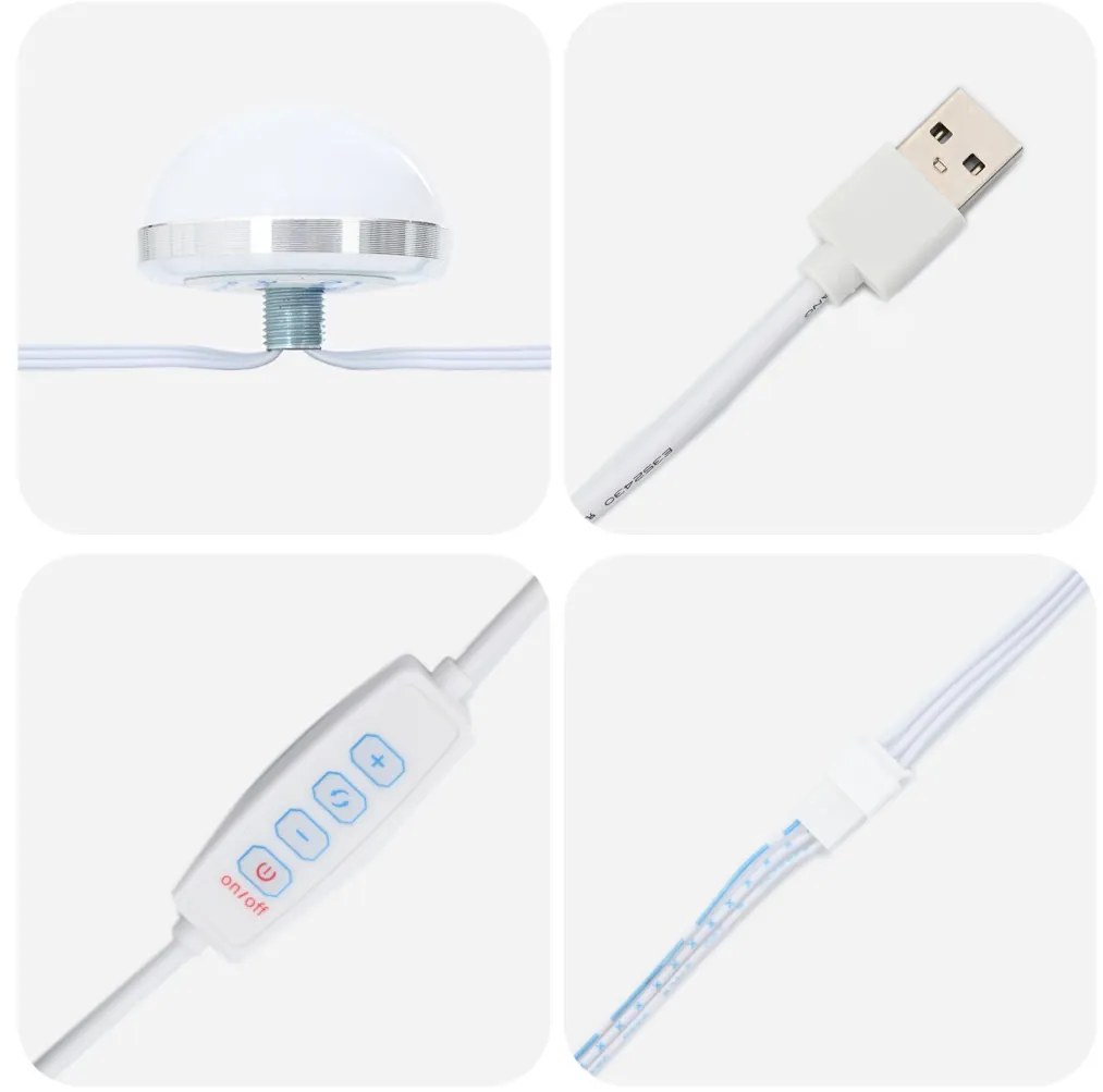 Sminkasztal Készlet 3 pcs Fehér 50 x 41 x 135 cm Faanyag