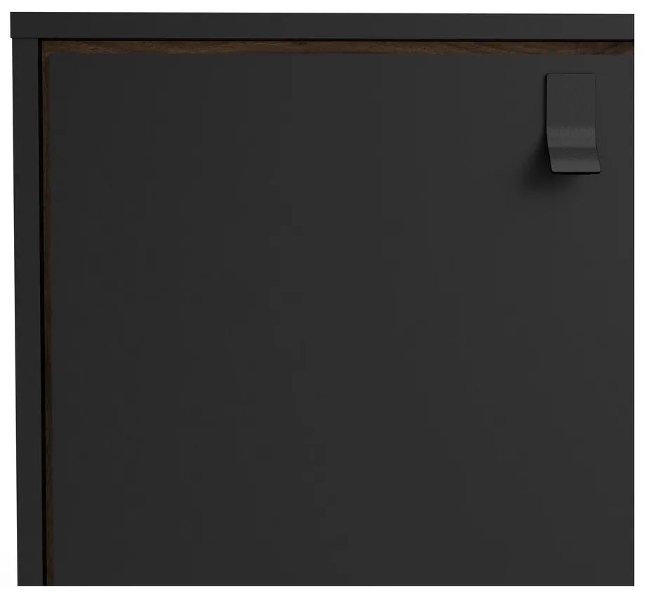Fekete komód diófa dekorral 150x72x40 cm Ry – Tvilum