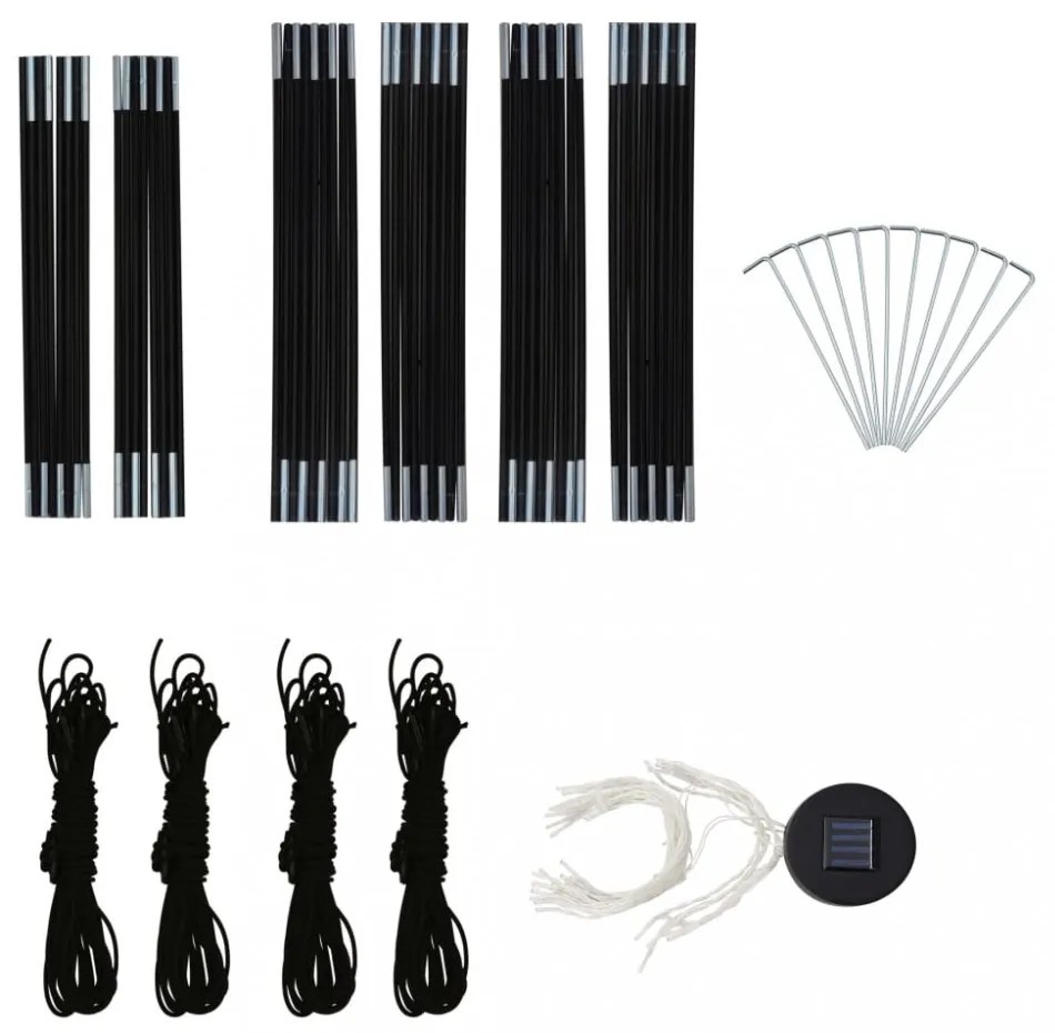 sárga rendezvénysátor LED-del és 4 oldalfallal 3,6x3,6x2,3 m
