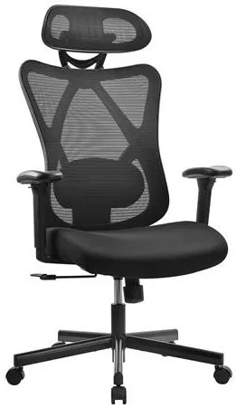 Irodai forgószék, szövetborítás, állítható dőlésszögű fejtámla, Cope HU, fekete (BBSZV419)