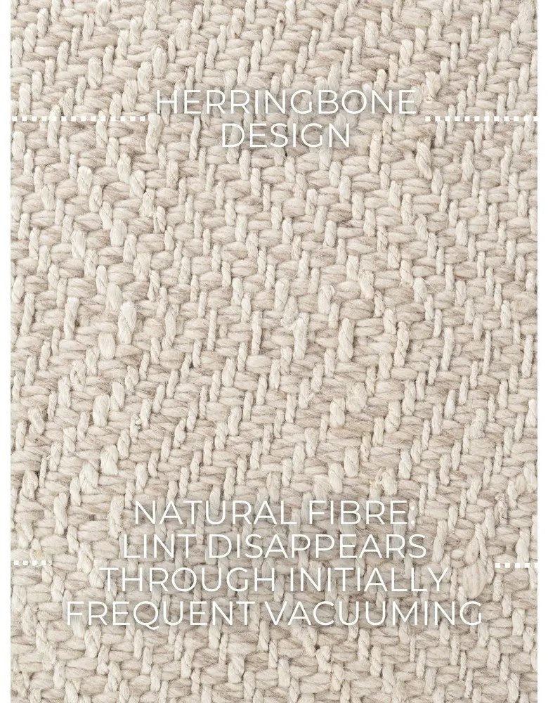 Krémszínű-elefántcsont színű kézi szövésű gyapjúkeverék szőnyeg 160x230 cm Majoli – Elle Decoration