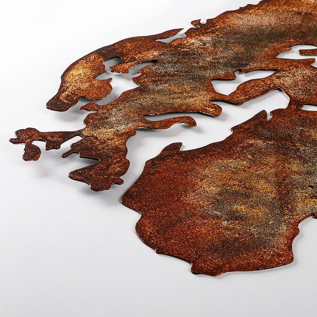 World Map Medium - 1 fém világtérkép faldekoráció