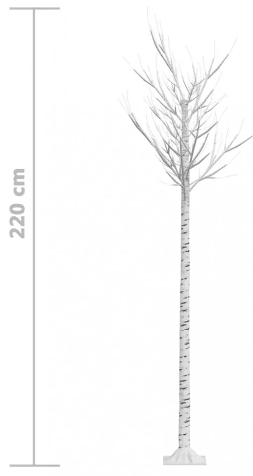 200 LED-es bel-/kültéri színes fűzfa karácsonyfa 2,2 m