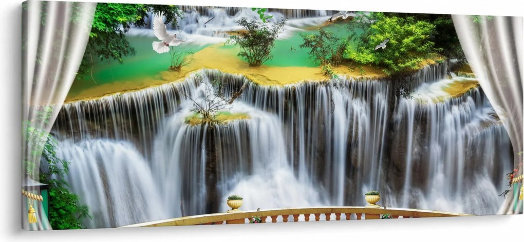 Kép - Varázslatos vízesések megtekintése (120x50 cm)