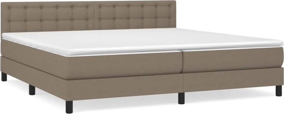 vidaXL tópszínű szövet rugós ágy matraccal 200 x 200 cm