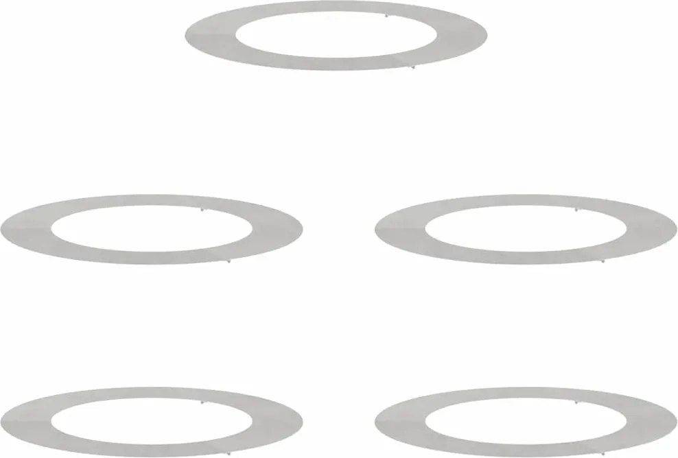 vidaXL Alkalmas lapos fa gyűrűkhez 5 pcs Ezüst Ø60 / 90 cm