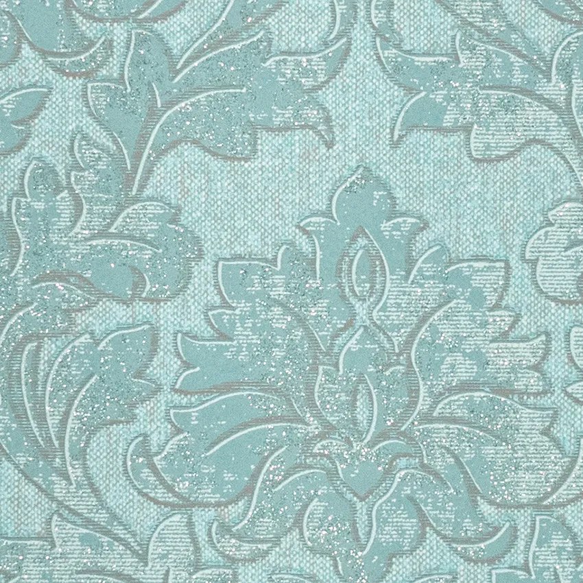 Elegáns türkiz barokk mintás tapéta (10070-18)