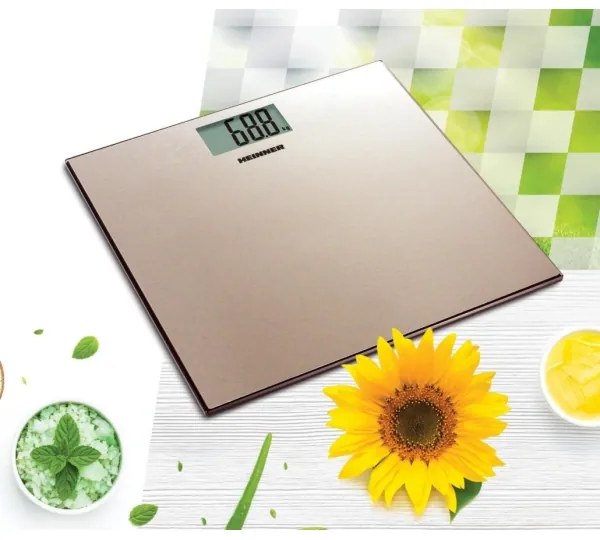 Heinner HBS-180SSGD - Digitális személymérleg 2× AAA, rozsdamentes acél kivitel