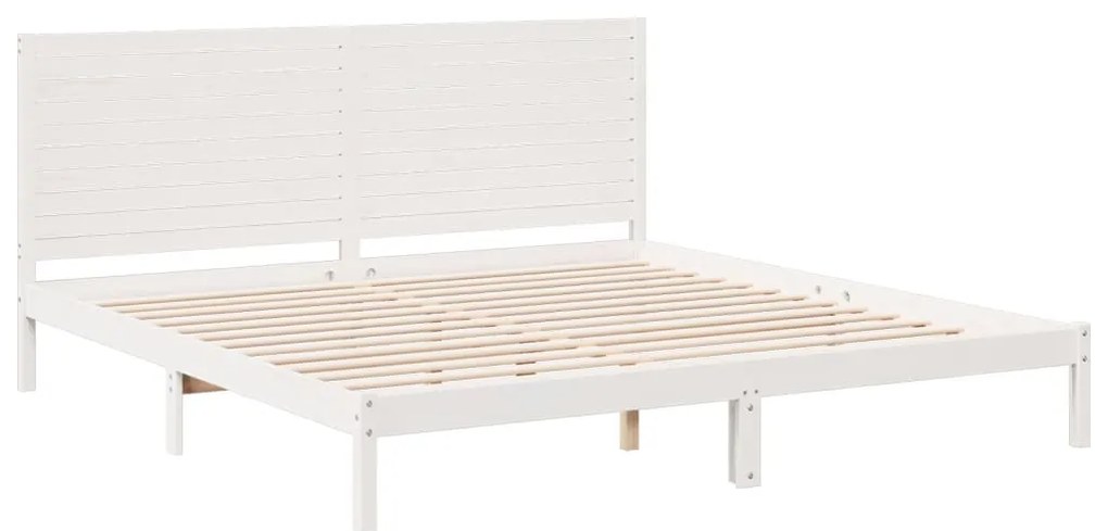 vidaXL fehér tömör fa extra hosszú ágykeret matrac nélkül 180 x 210 cm
