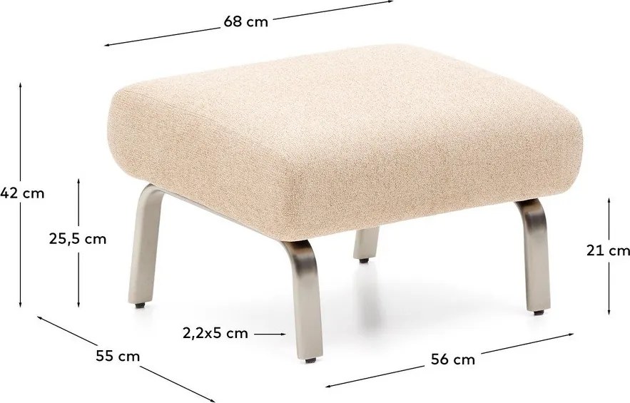 Világosbarna zsenília lábtartó Amsen – Kave Home