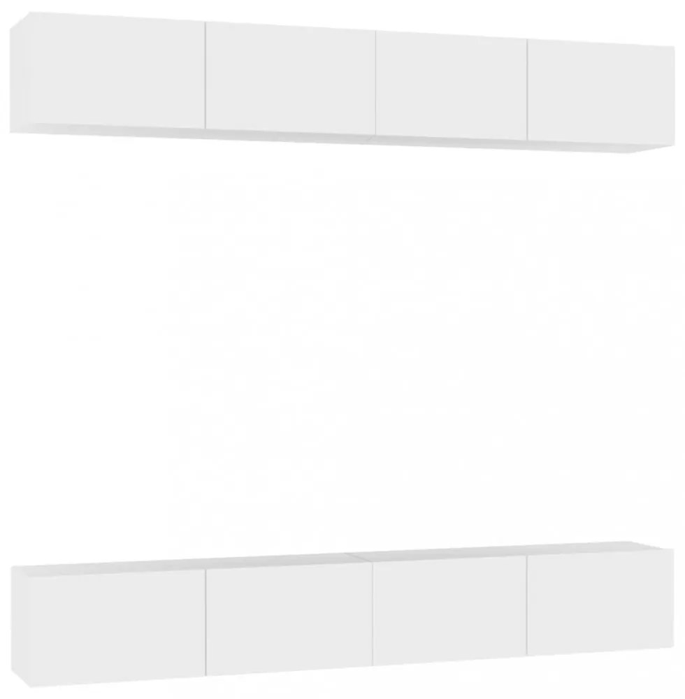 4 db fehér szerelt fa TV-szekrény 100 x 30 x 30 cm