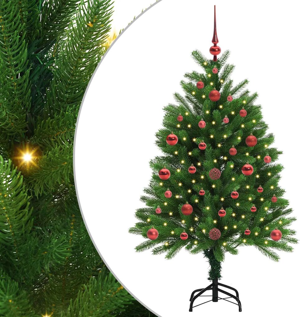 vidaXL Karácsonyfa 150 LED-del állvánnyal Zöld 120 cm PE
