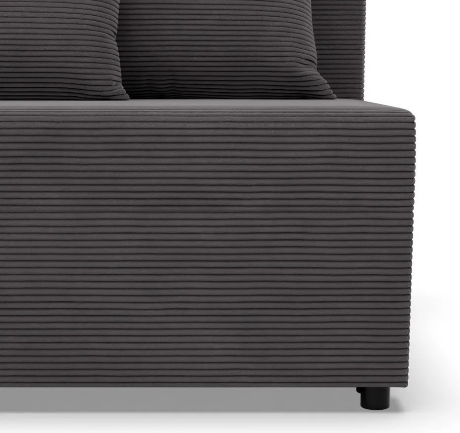 Nobu sarokkanapé, kordbársony, univerzális oldal, szürke