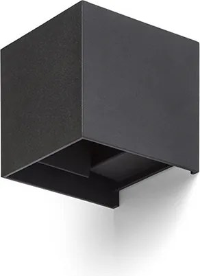 RENDL TITO SQ DIMM fali lámpa fekete 230V LED 2x3W IP65 3000K
