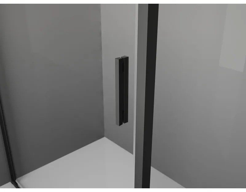 Mexen Exo, 1 szárnyú ajtó nyitáshoz 110x200 cm, 6mm átlátszó üveg, fekete profil, 819-110-000-70-00