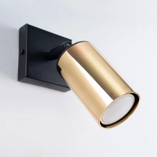 Sollux SL.1382 - Fali spotlámpa WINX 1xGU10/10W/230V fekete/arany