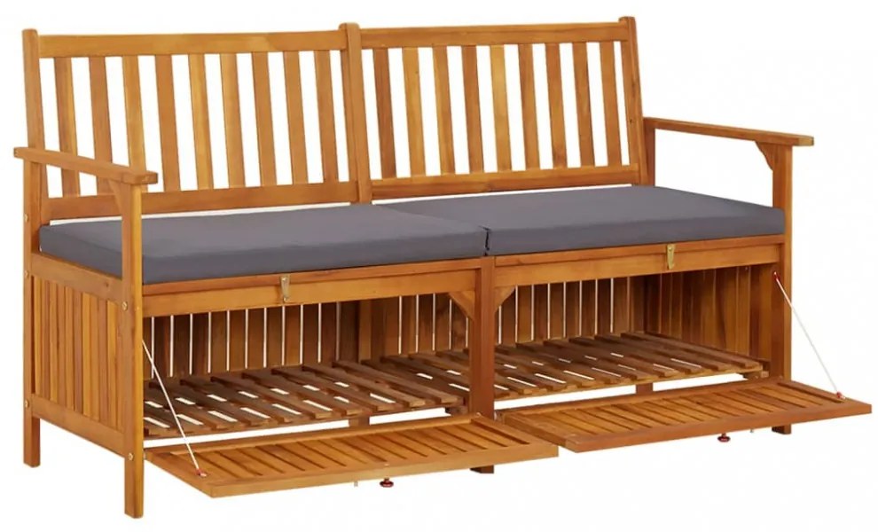 tömör akácfa tárolópad párnával 148 cm