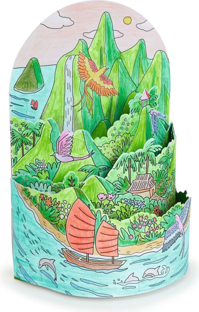 Dioráma színező - A szigetem tetején - On top… of my island