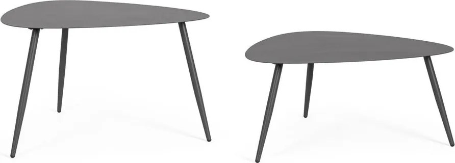 Acél kerti dohányzóasztal szett 2 db-os 73,5x77,5 cm Yvonne – Bizzotto