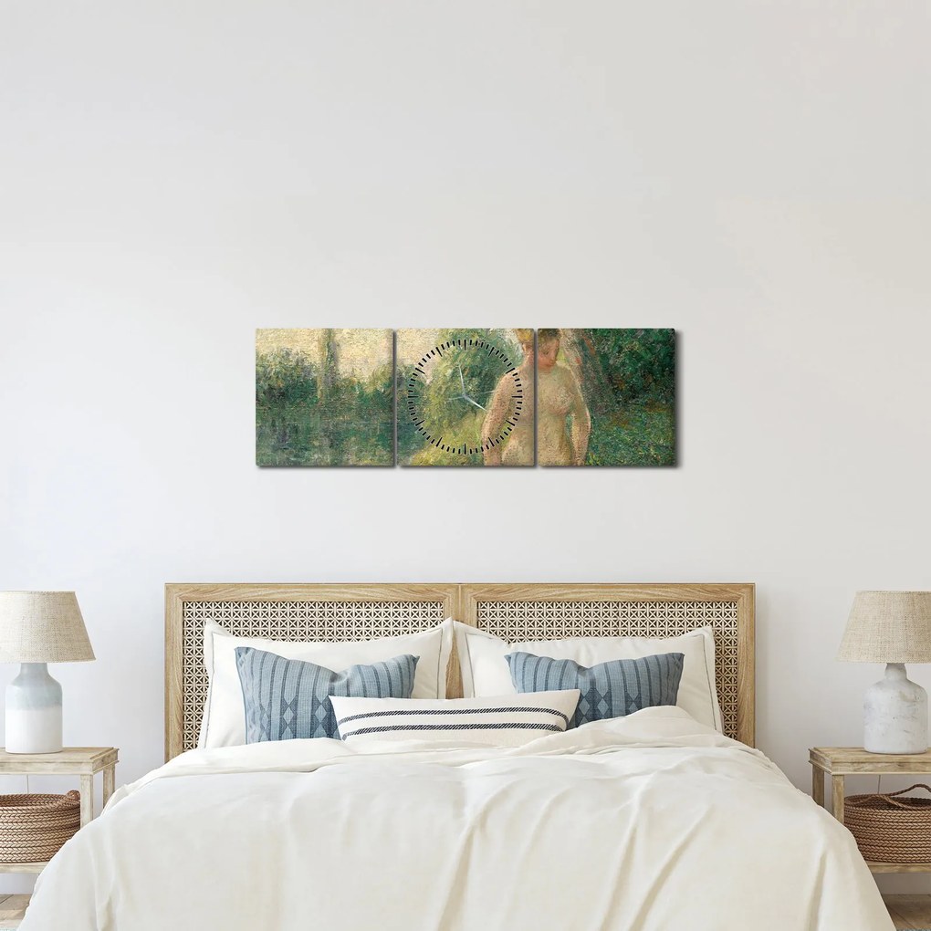 Kép - Camille Pissarro, The Bather, reprodukciók (órával) (90x30 cm)