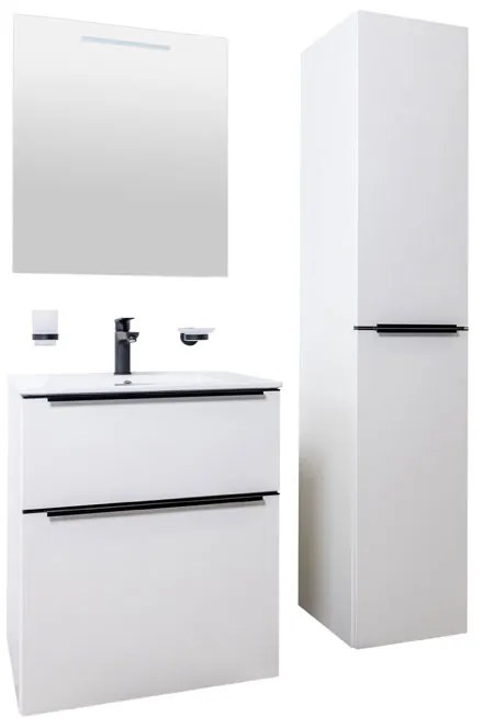 Mereo Mereo, Mailo, fürdőszoba szekrény 170 cm magas, fehér, tölgy, antracit, MER-CN544LPB
