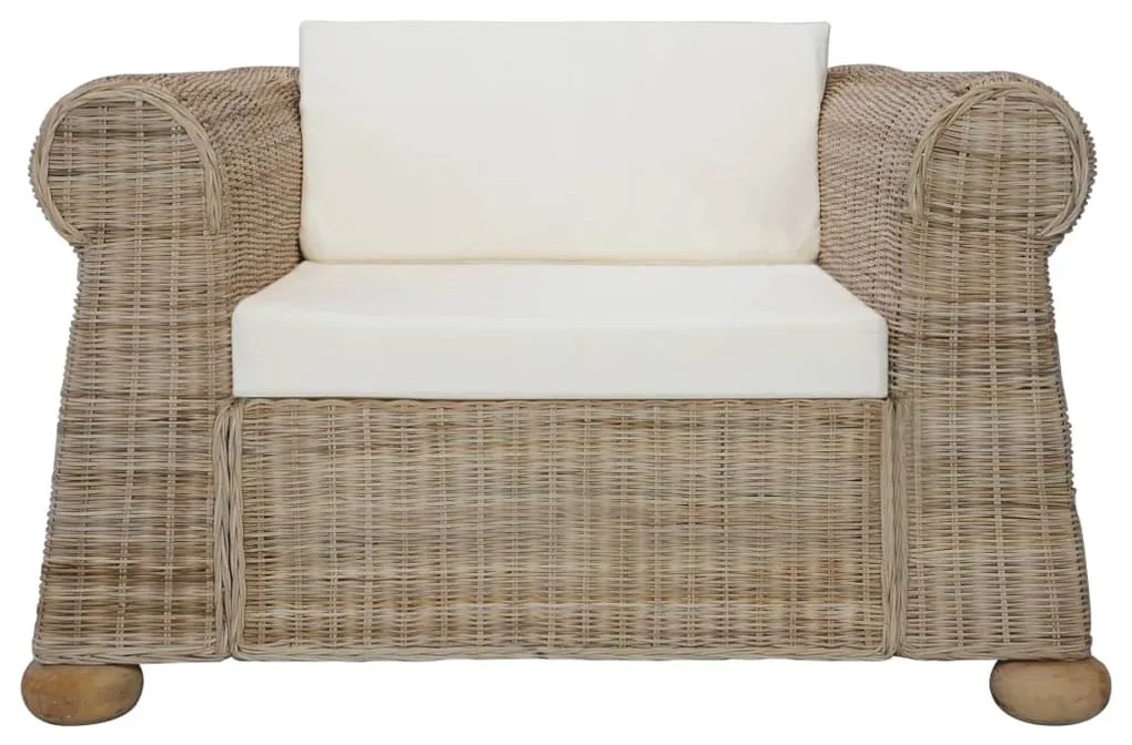 Természetes rattan fotel párnákkal