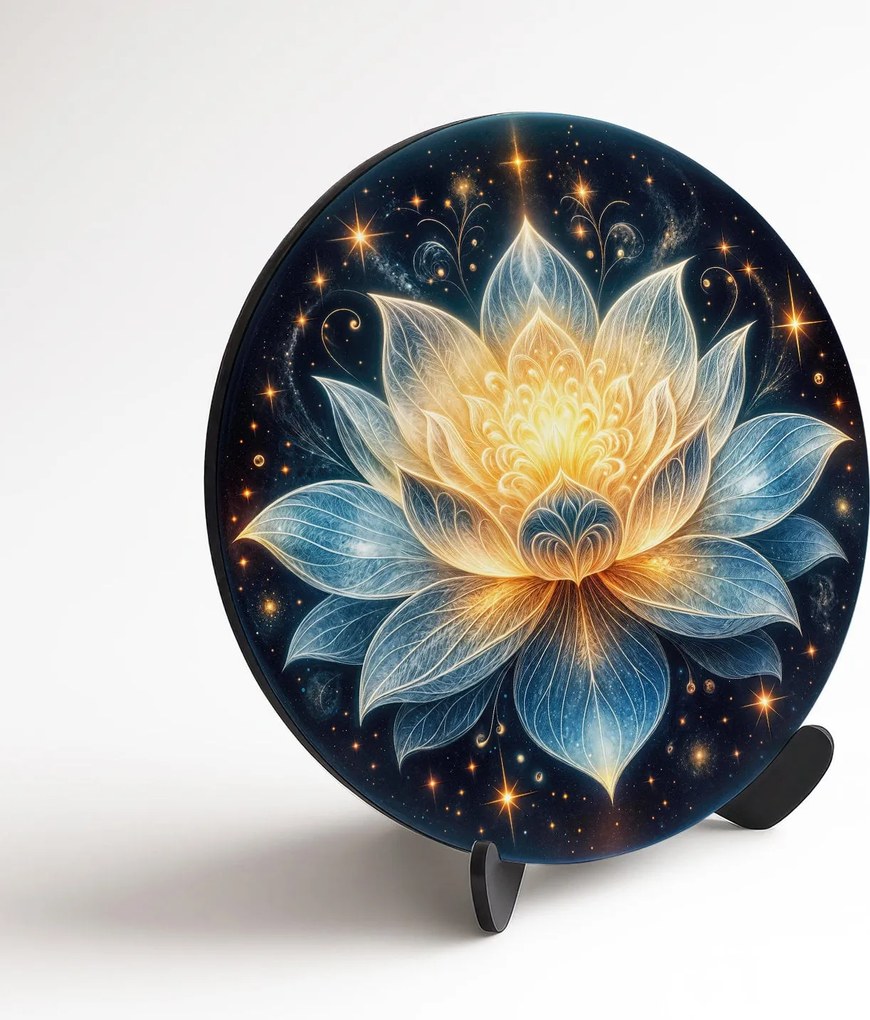 DUBLEZ | Kerek fa kép - Lótusz