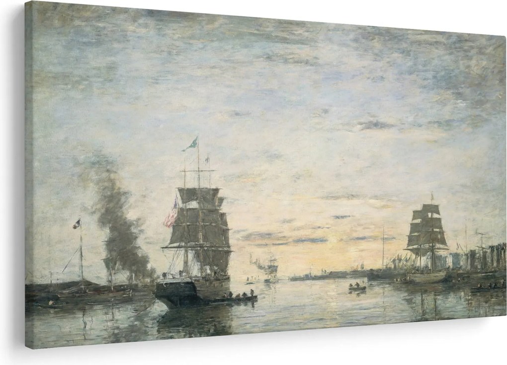 Kép - Eugène Boudin, Entrance to the Harbor, Le Havre, reprodukciók (90x60 cm)