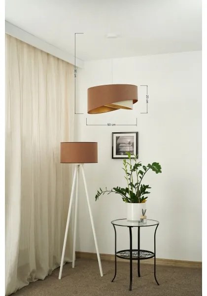 Brilagi - LED Csillár zsinóron LYRA 1xE27/15W/230V barna/krémes/arany