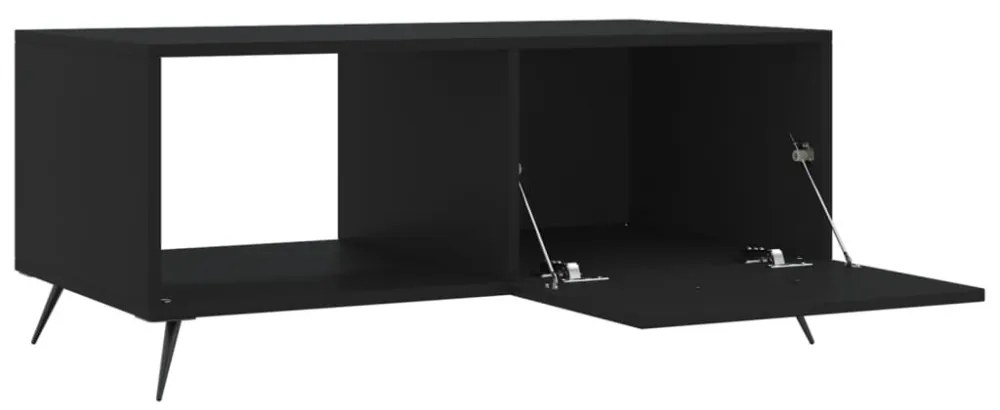 fekete szerelt fa dohányzóasztal 90 x 50 x 40 cm