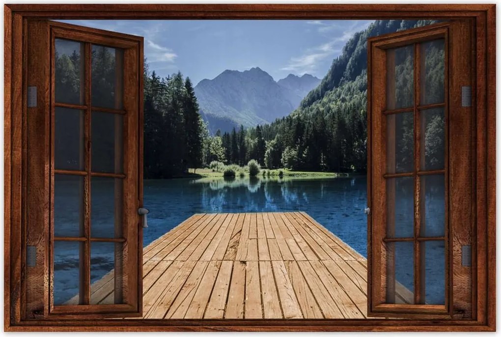 Poszterek 60x40 Fa móló a hegyekben