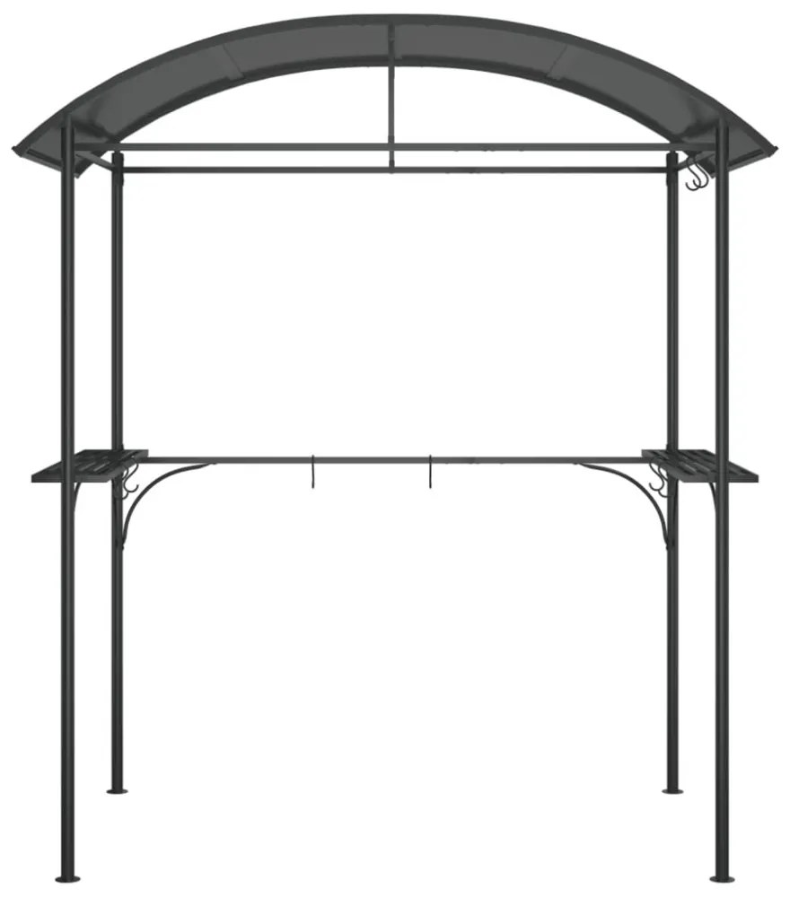 antracit acél grillező pavilon oldalsó polcokkal 220x115x230 cm