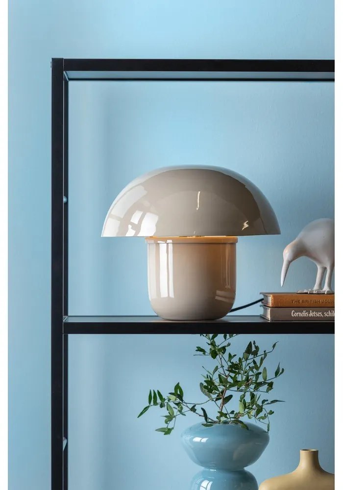 Szürke asztali lámpa fém búrával (magasság 25 cm) Fat Mushroom – Leitmotiv