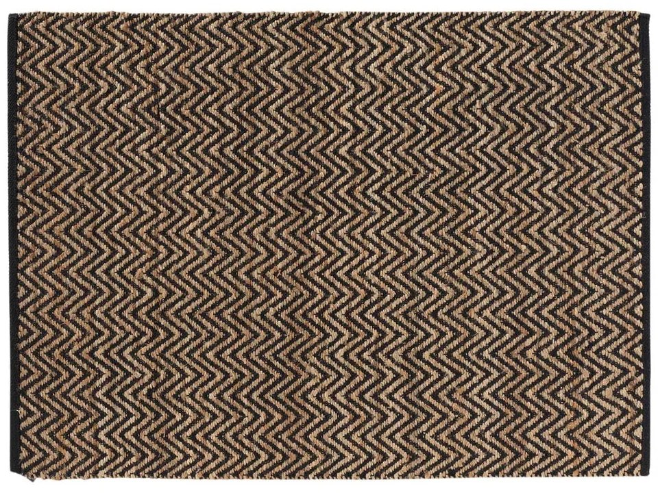 Fekete-natúr színű szőnyeg 120x170 cm Zigzag – douceur d'intérieur