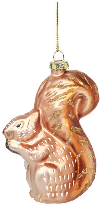 Üveg kézzel készített karácsonyfadísz 4,5 cm Woodland Squirrel – Sass & Belle