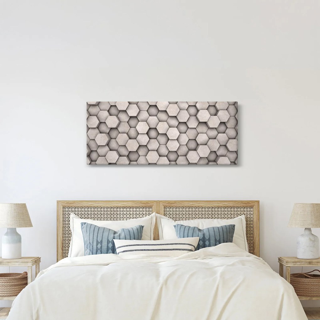 Kép - Hatszögek beton kivitelben (120x50 cm)