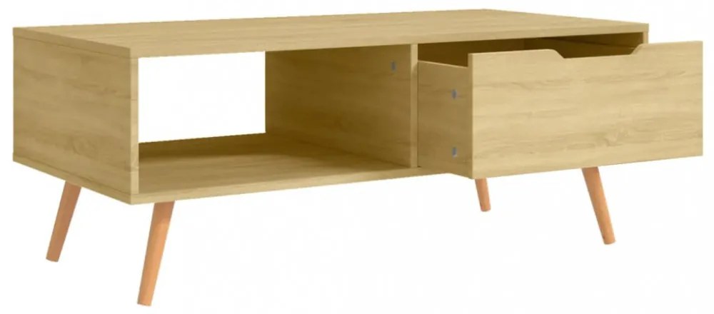 sonoma tölgy színű szerelt fa dohányzóasztal 100 x 49,5 x 43 cm