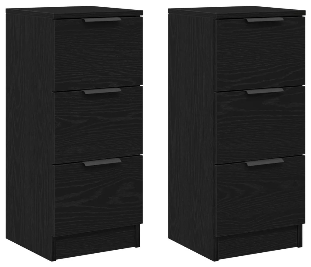vidaXL Oldalszekrények 2 pcs Musta tammi 30 x 30 x 70 cm Faanyag