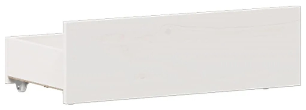 fehér tömör fenyőfa fejtámlás ágykeret matrac nélkül 135x190 cm