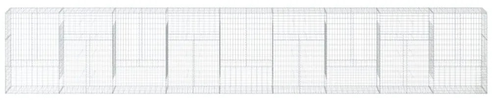 horganyzott vas gabion kosár fedéllel 900 x 50 x 150 cm