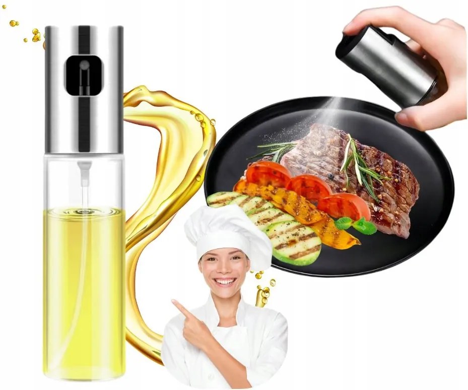 Olajmosó Ecet Olaj Üveg Adagoló Spray Porlasztó
