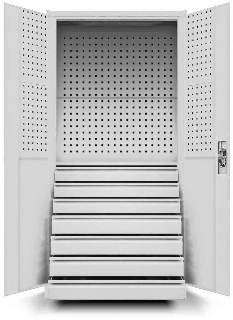 DAREK műhelyszekrény, 920 x 1850 x 500 mm, szürke