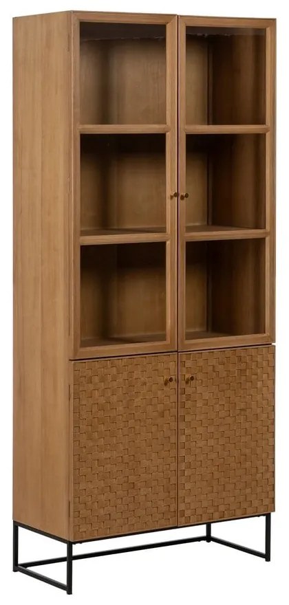 Natúr színű tálalószekrény kőrisfa dekorral 84,5x198 cm – Ixia