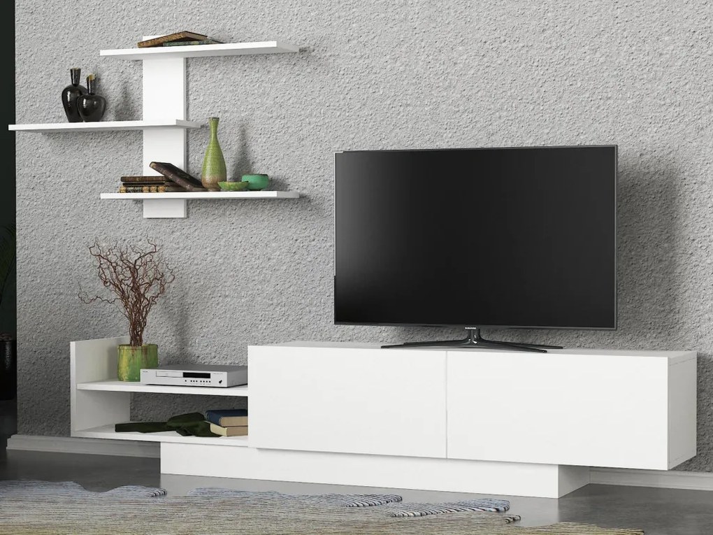 Egemen TV-állvány, fehér, 180 cm