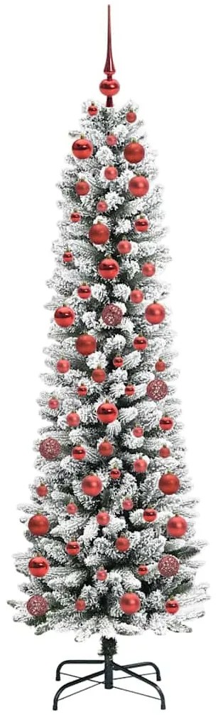 Mű karácsonyfa Zöld és fehér 180 cm PVC és Fém és Műanyag