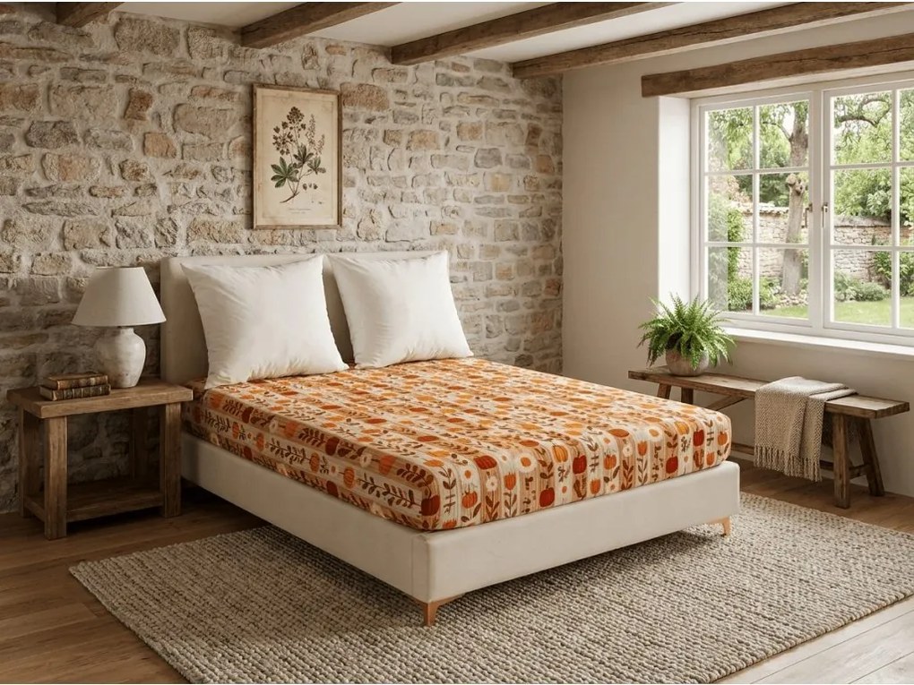 Mikroszálas lepedő PUMPKIN STRIPES színes 180x200 cm